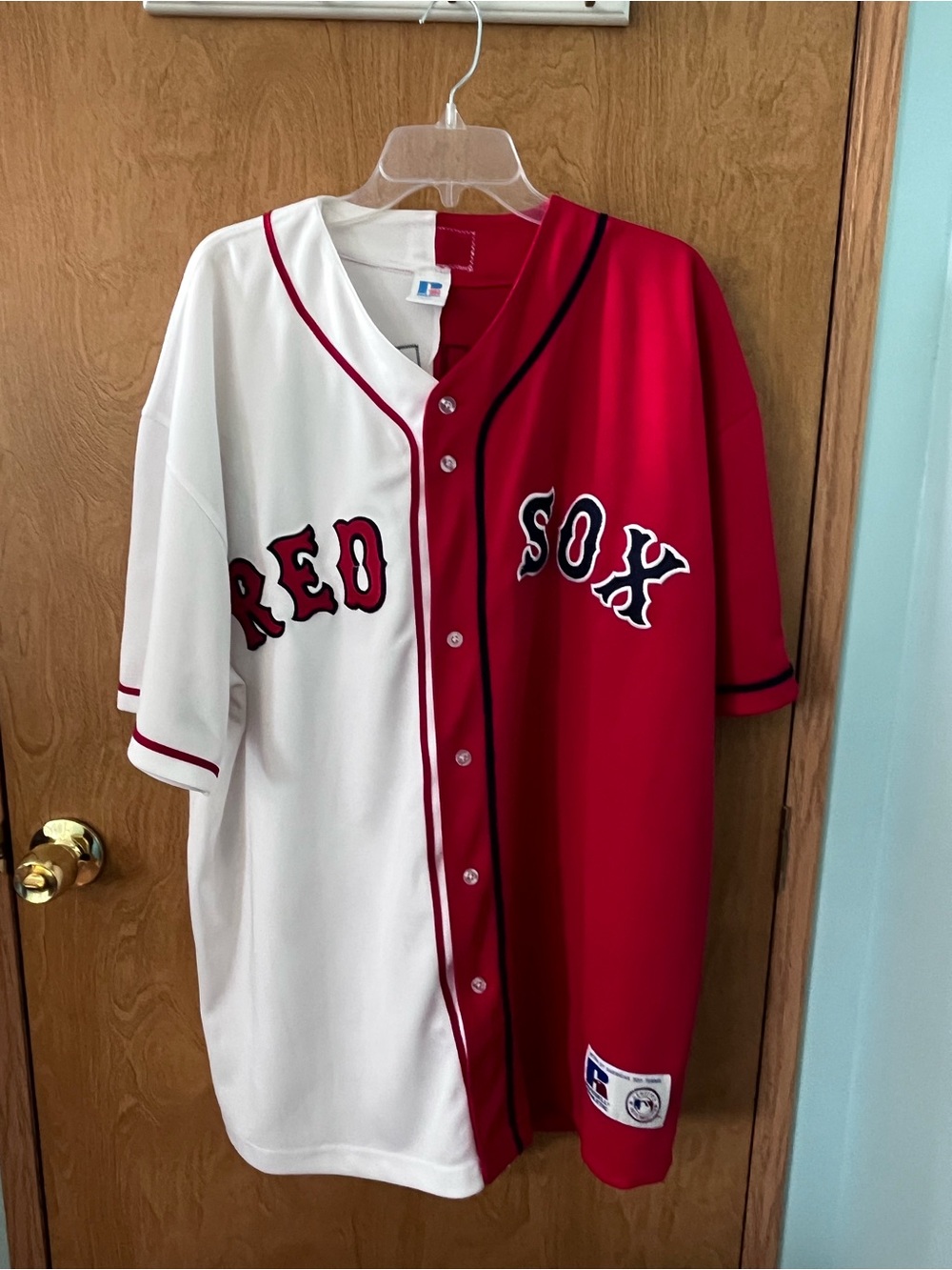 Boston Red Sox Russell Athletic  Red White Blue 2007 Champion Jersey Size 3XL GC